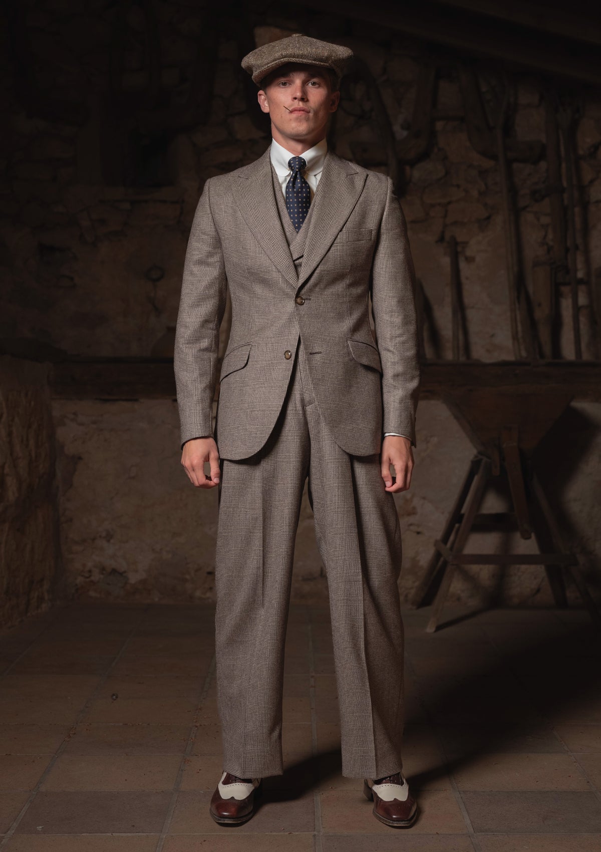 Emile Merino Wool Jacket - Dark Brown Prince of Wales