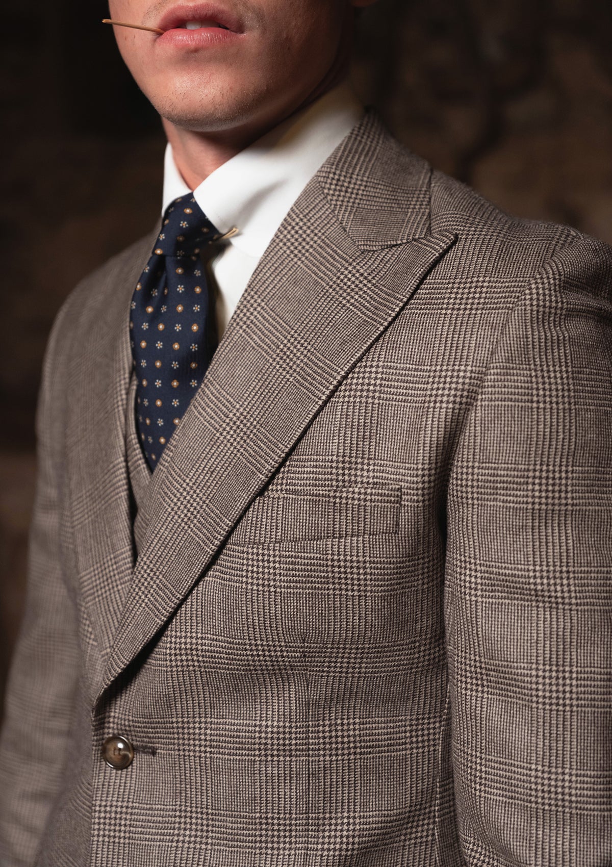Emile Merino Wool Jacket - Dark Brown Prince of Wales