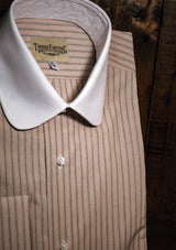 Club Collar Shirt in Japanese Cotton - Dusky Pink