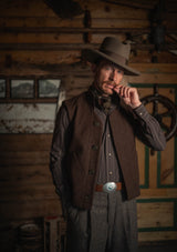 Ellison Pure Wool Gilet - Hickory Brown