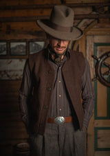 Ellison Pure Wool Gilet - Hickory Brown