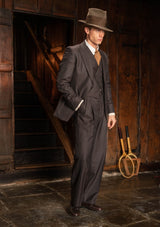 Emile Merino Wool Jacket - Tailor's Walnut Pinstripe