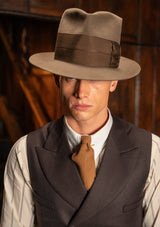 Emile Merino Wool Double Breasted Waistcoat - Tailor's Walnut Pinstripe