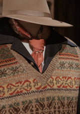 Hornton V-Neck Lambswool Fair Isle - Amber Pines