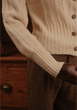 Frances Ladies Lambswool Cardigan - Cream