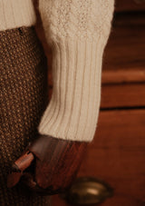 Frances Ladies Lambswool Cardigan - Cream