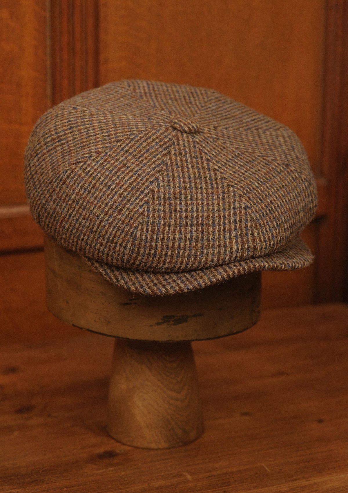 Fulton Baker Boy - (Mid-Width) Toffee & Indigo Harris Tweed