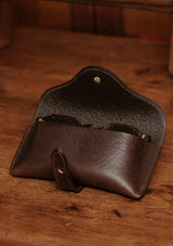 Saddle Leather Glasses Case - Dark Brown