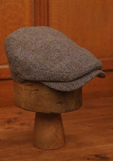 Geary Flat Cap - Autumn Smoke Herringbone Harris Tweed