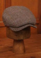 Geary Flat Cap - Autumn Smoke Herringbone Harris Tweed