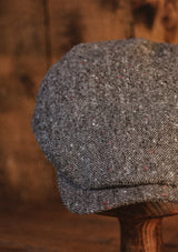Geary Flat Cap - Grey Fleck Donegal Tweed