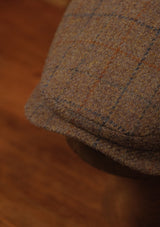 Geary Flat Cap - Rust & Navy Harris Tweed