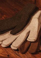 Knitted Lambswool Gloves - Oat