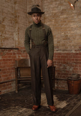 Anderson Cable Knit Super-soft Lambswool Sweater - Loden Green