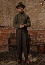 Anderson Cable Knit Super-soft Lambswool Sweater - Loden Green