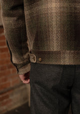 Midtown Pure Wool Cropped w/ 1940s Talon Zipper Jacket - Green Plaid