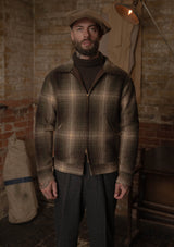 Midtown Pure Wool Cropped w/ 1940s Talon Zipper Jacket - Green Plaid