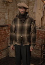 Midtown Pure Wool Cropped w/ 1940s Talon Zipper Jacket - Green Plaid