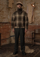 Midtown Pure Wool Cropped w/ 1940s Talon Zipper Jacket - Green Plaid