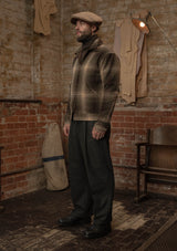 Midtown Pure Wool Cropped w/ 1940s Talon Zipper Jacket - Green Plaid