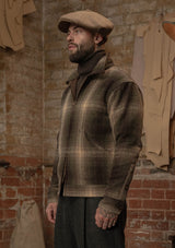Midtown Pure Wool Cropped w/ 1940s Talon Zipper Jacket - Green Plaid