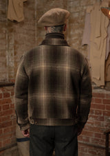 Midtown Pure Wool Cropped w/ 1940s Talon Zipper Jacket - Green Plaid