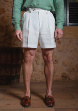 Gene Pure Linen Shorts - White