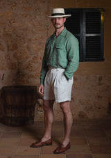 Gene Pure Linen Shorts - White
