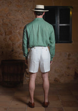 Long Sleeve Linen Board Shirt - Green