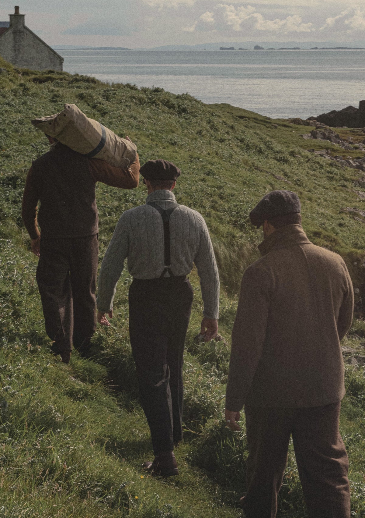 Anderson Cable Knit Super-soft Lambswool Sweater - Flannel Grey