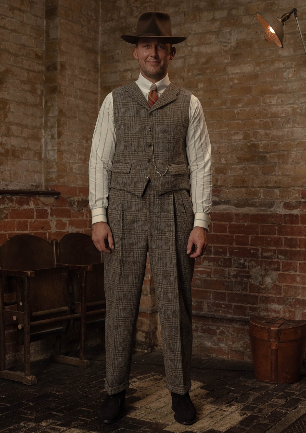 Coleman Harris Tweed Waistcoat - Highland Mist Check