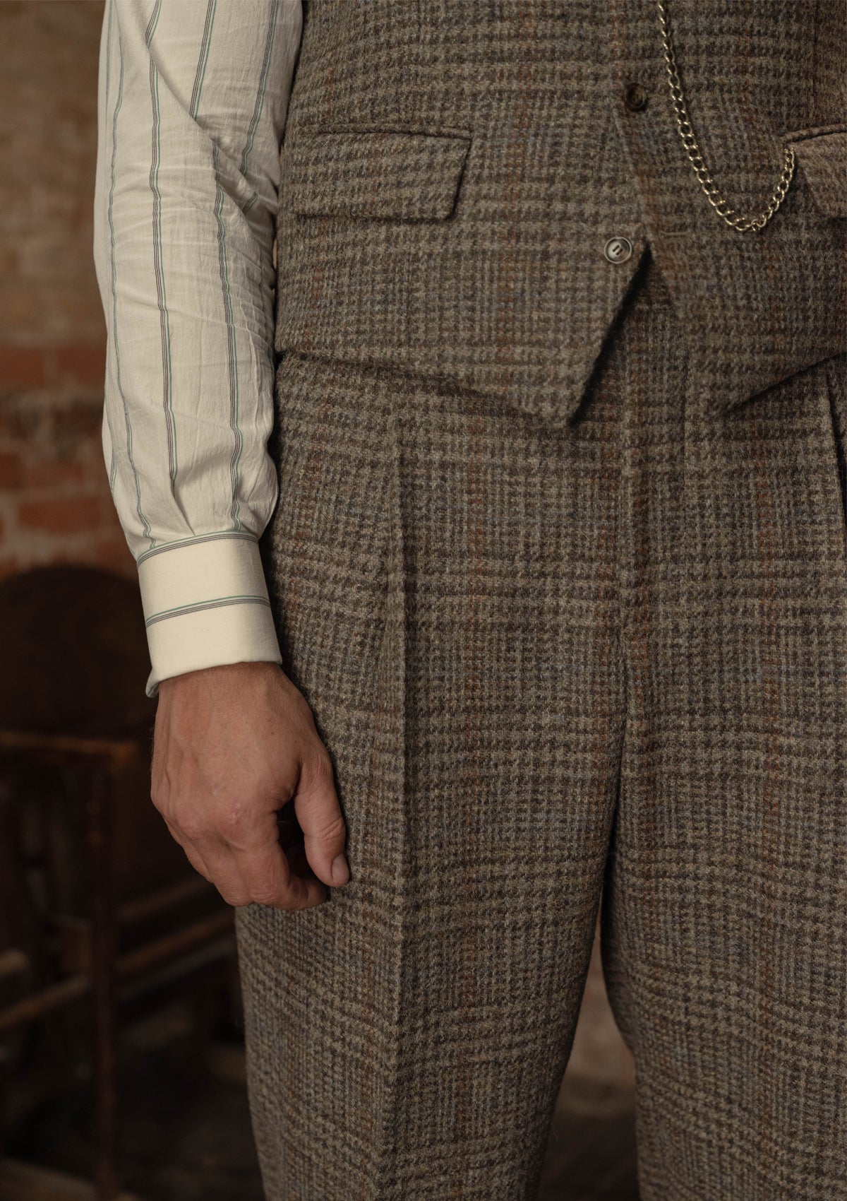 Coleman Harris Tweed Waistcoat - Highland Mist Check