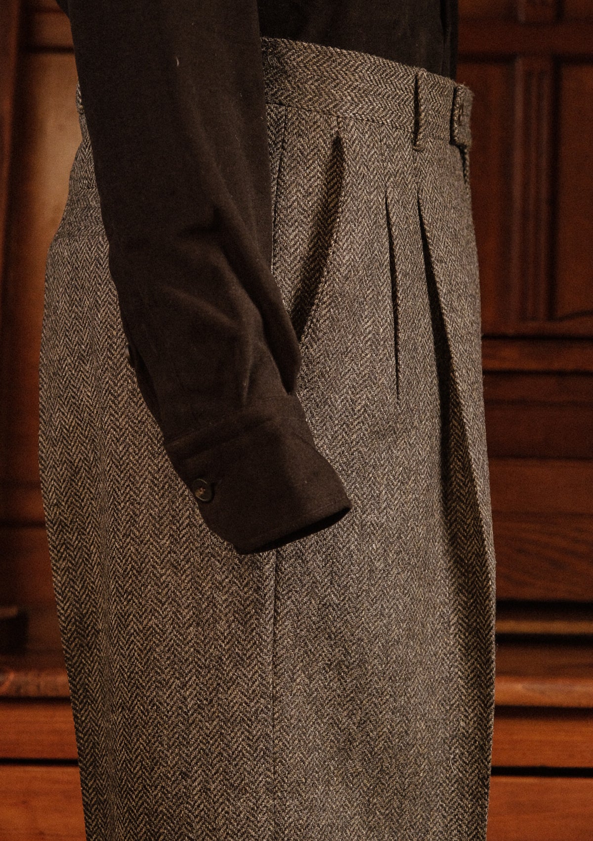 Grayson Clark Trousers - Flint Herringbone