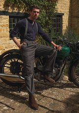 Gene Trouser - Graphite Herringbone