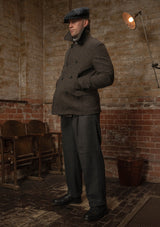 Storm-Collar Pure Wool Pea Coat - Ashmore Flint