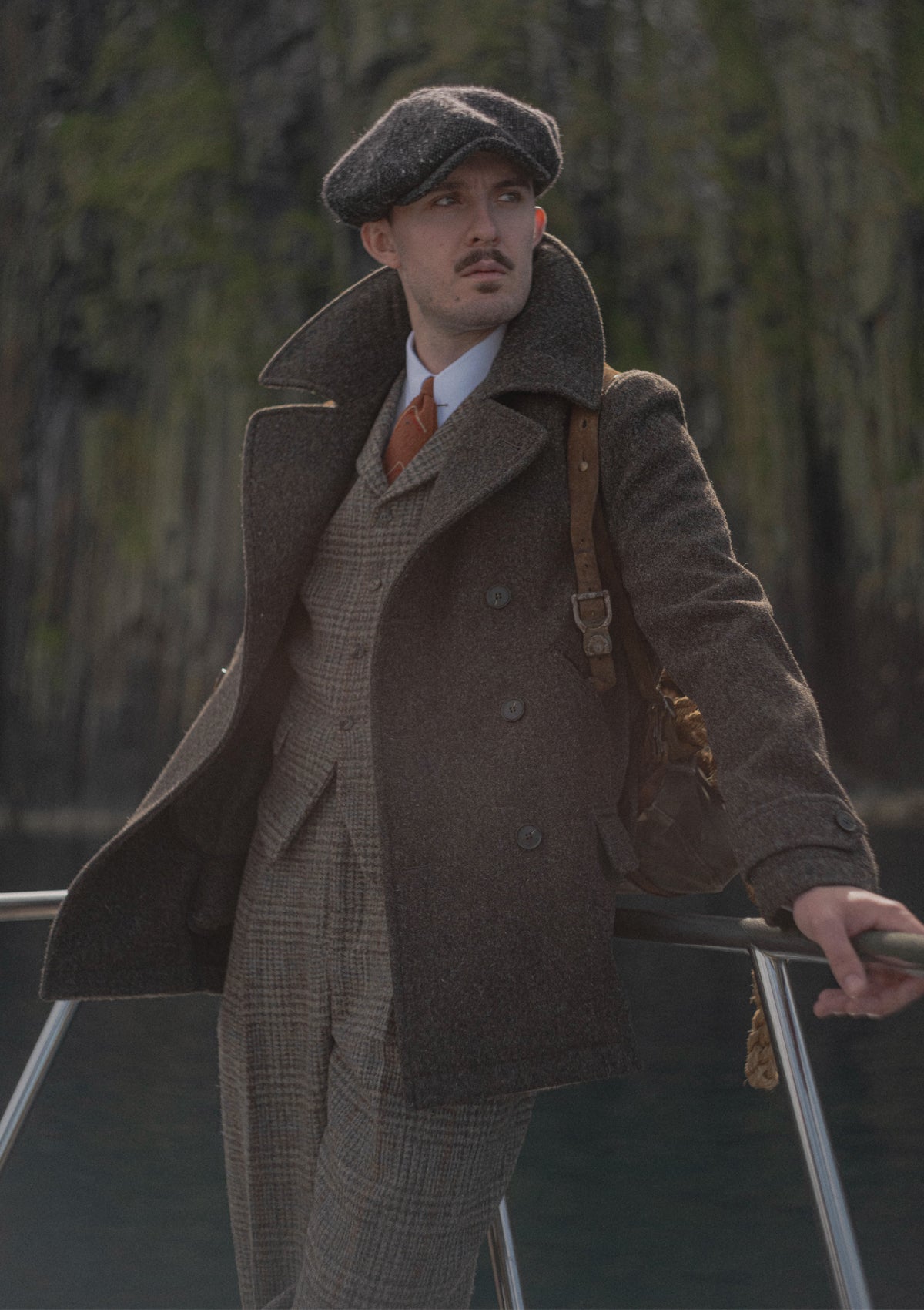 Storm-Collar Pure Wool Pea Coat - Ashmore Flint