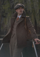 Storm-Collar Pure Wool Pea Coat - Ashmore Flint