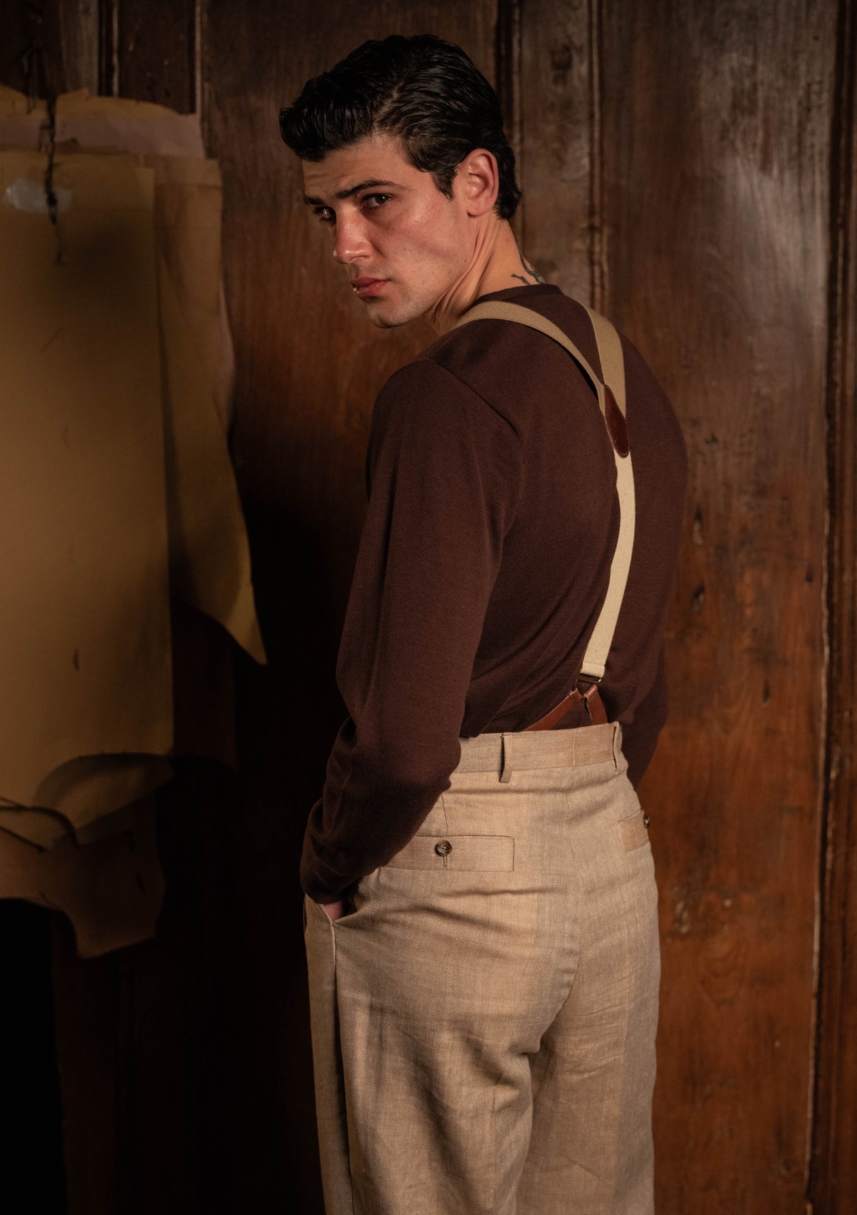 Long Sleeve Henley - Tobacco