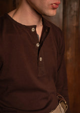 Long Sleeve Henley - Tobacco