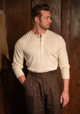 Long Sleeve Henley - Cream