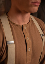 Long Sleeve Henley - Caramel