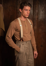 Long Sleeve Henley - Caramel