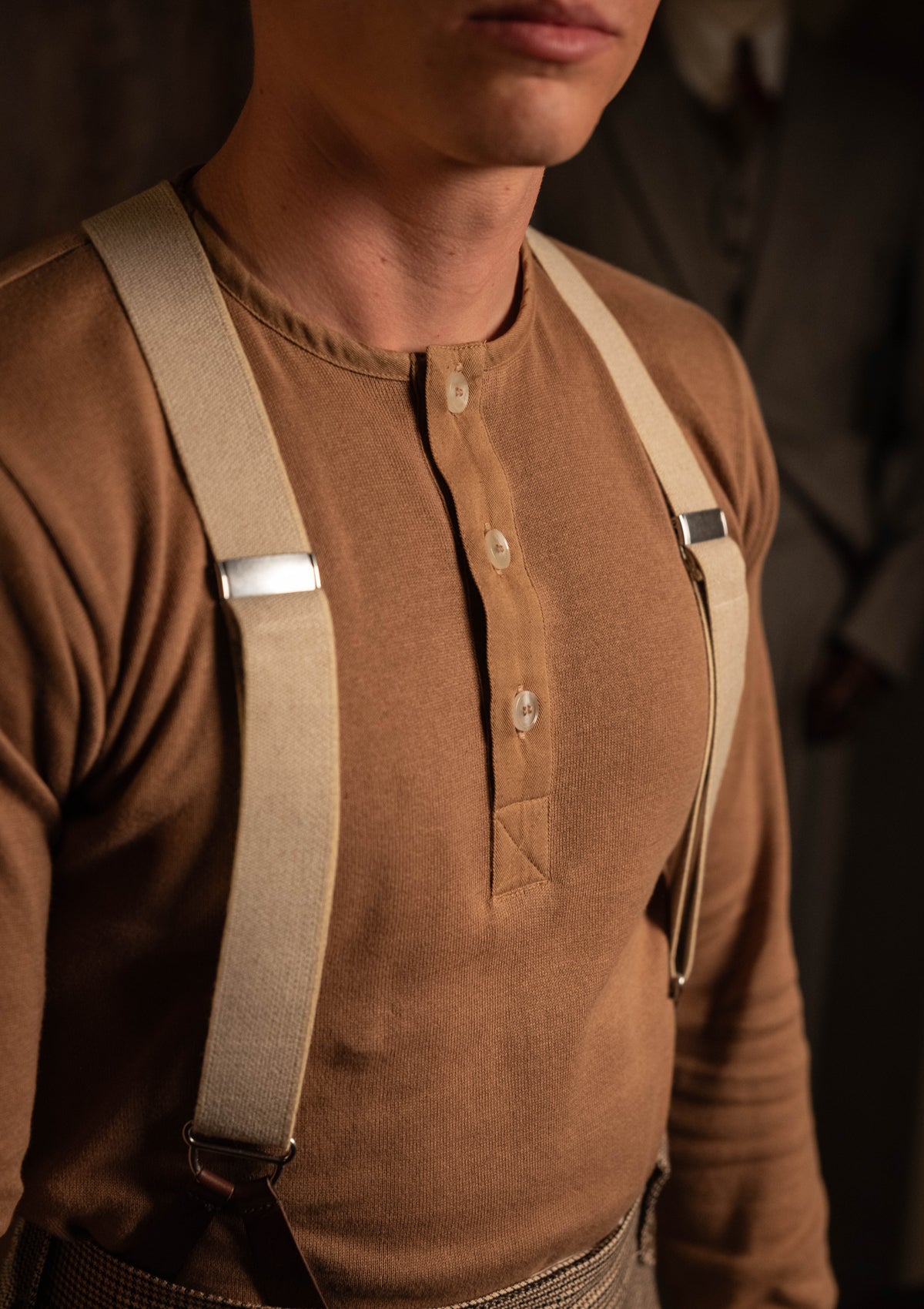 Long Sleeve Henley - Caramel