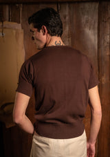 Short Sleeve Henley - Tobacco