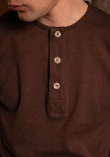 Short Sleeve Henley - Tobacco