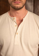 Short Sleeve Henley - Cream