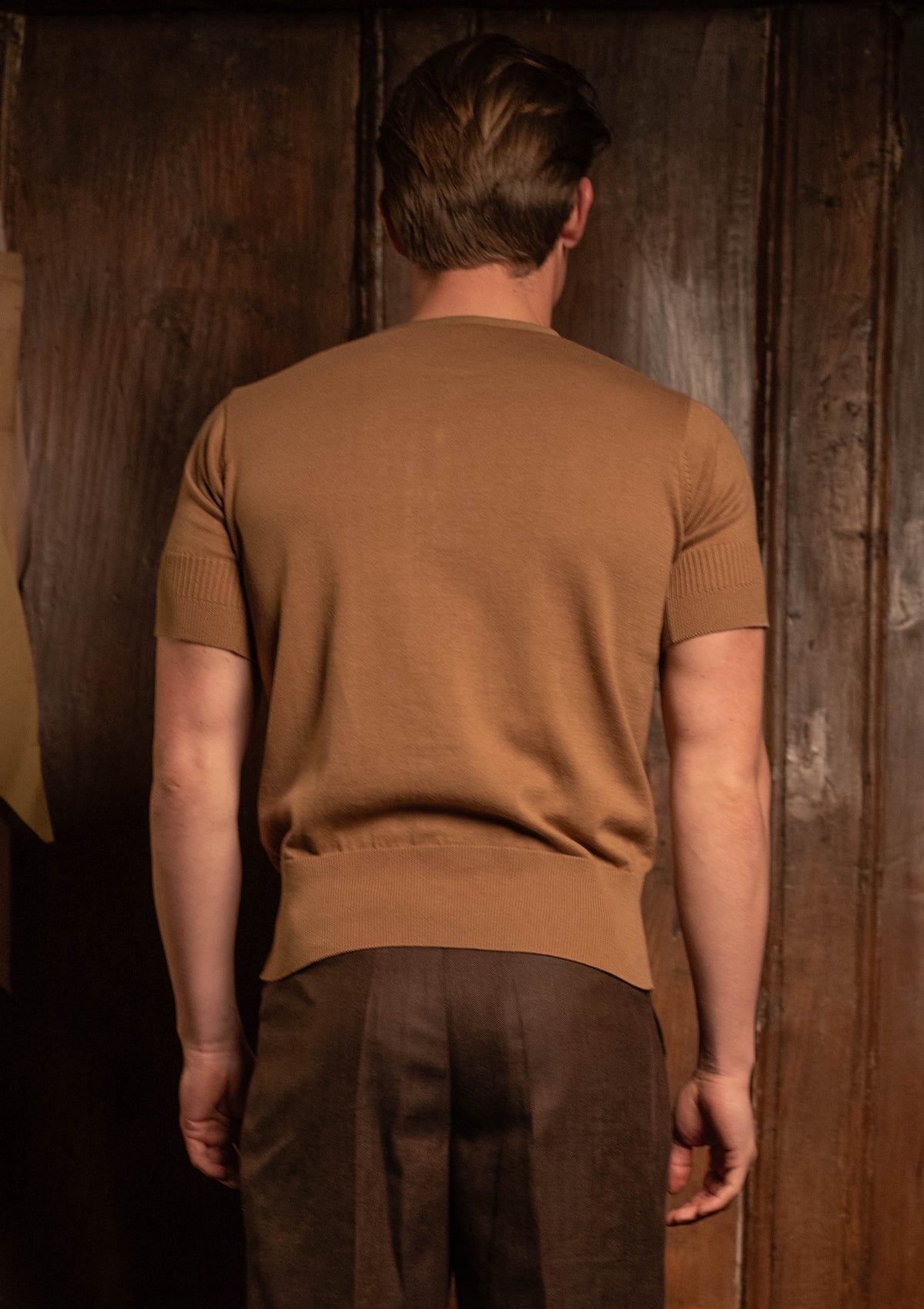 Short Sleeve Henley - Caramel