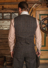 Brockman Harris Tweed Waistcoat - Dark Cedar