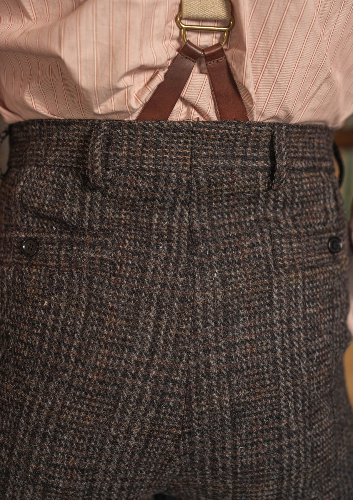 Brockman Harris Tweed Clark Trouser - Dark Cedar