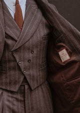 The Munro 3 Piece Suit - Dark Taupe with Vintage Grey Stripe
